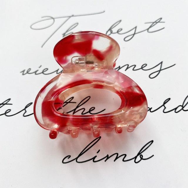 Sweet Mini Acetate Hair Clip for Women Girls Hair Claw Chic Barrettes Crab Hairpins