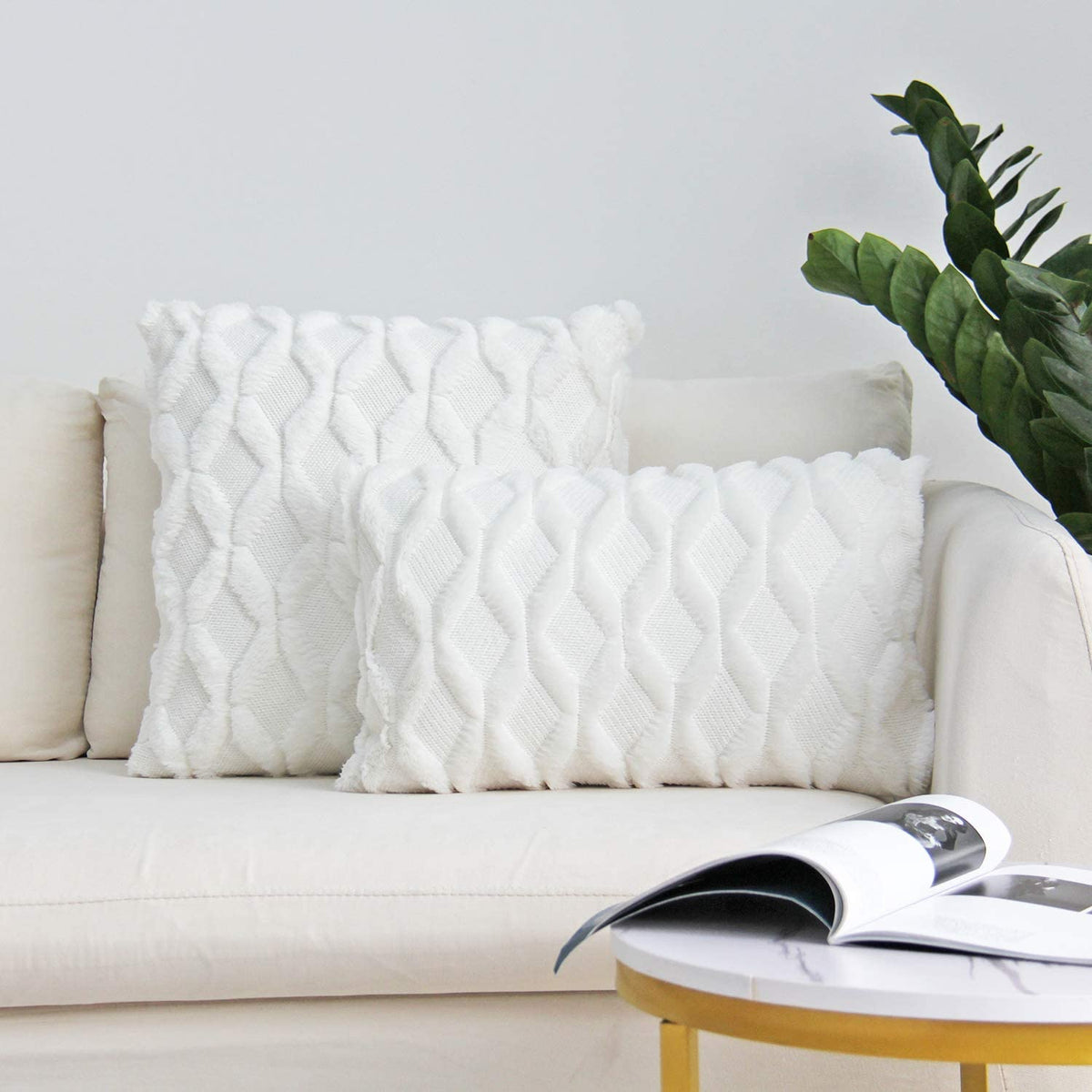 Pack of 2 bundle One 18"x18" with a matching color of one 12"x20" Square and rectangle combo set